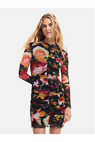 Desigual Γυναικείο Φόρεμα Casual 24WWVK47 Μαύρο