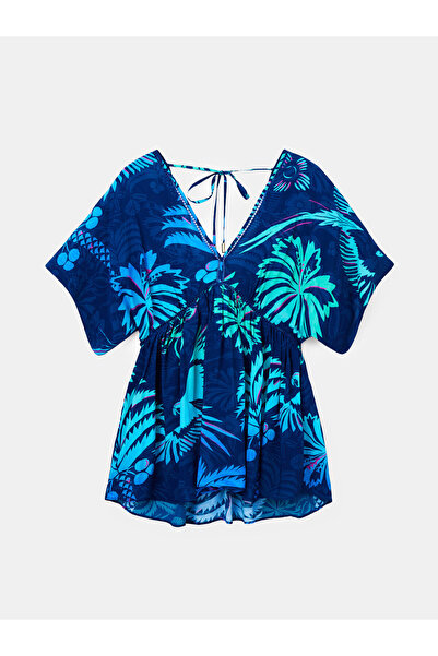 Desigual Γυναικείο Φόρεμα Καλοκαιριού 23SWMW18 Μπλε Σκούρο Μπλε