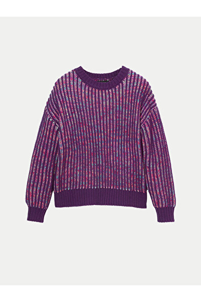 Desigual Γυναικείο Πουλόβερ 24WWJF34 Μωβ