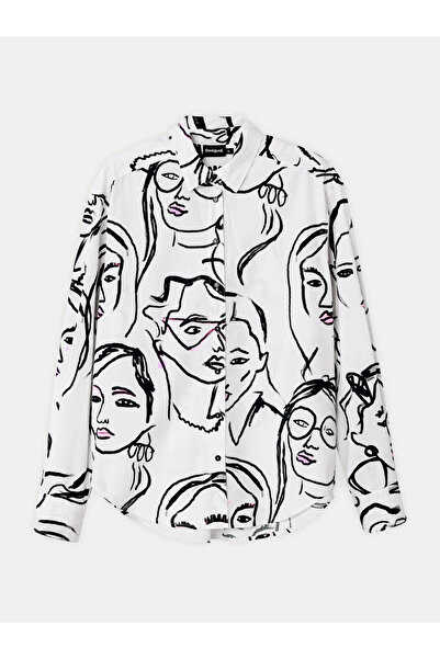 Desigual Γυναικείο Πουκάμισο 24WWCW34 Λευκό