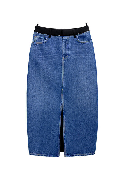 Desigual Γυναικεία Φούστα Τζιν 25SWFD02 Μαύρο, Μπλε