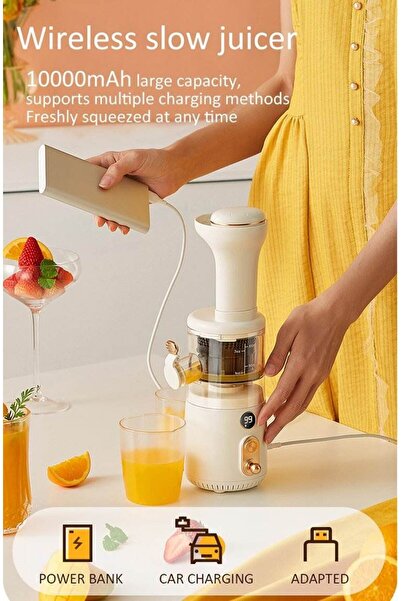 Generic Large Caliber Portable Slow Masticating Juicer BPA-Free Cold Press Juicer & Easy to Clean