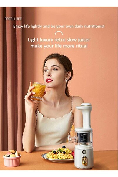 Generic Large Caliber Portable Slow Masticating Juicer BPA-Free Cold Press Juicer & Easy to Clean