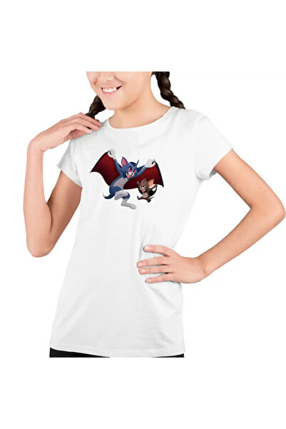 OEM Tricou Copii Fete Tom si Jerry Dracula Vampiri Halloween Horror