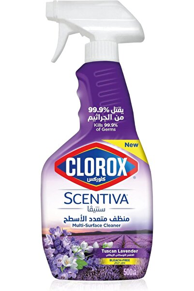 Clorox بخاخ منظف متعدد الأسطح من سينتيفا، 500 مل، برائحة اللافندر التوسكاني، خالٍ من المبيضات