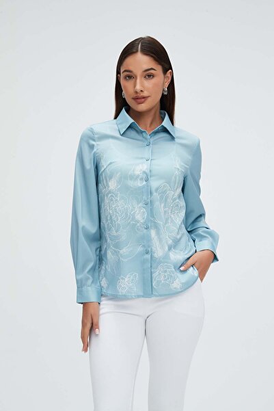 mica قميص زهري بأكمام طويلة