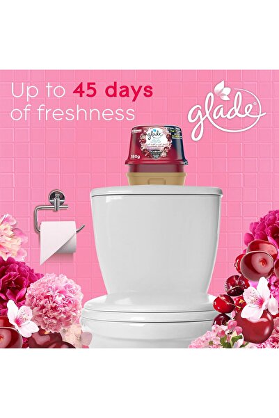 Glade Air Freshener Gel - Long-Lasting Peony & Cherry Blossom Scent - 45 Days Refresh - 360 Degree D