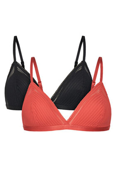 DORINA Γυναικείο Σετ 2 Σουτιέν Bralette FXBR0048LA077 Μαύρο, Κόκκινο