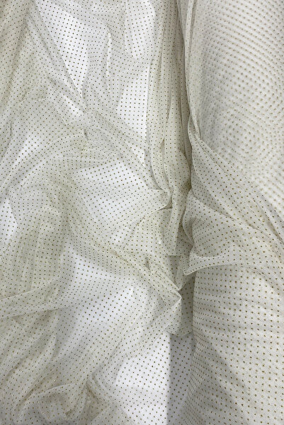 HarmonyAura Raindrop Glitter Evening Dress with Shawl Tulle Fabric Ecru 12