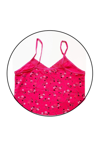 STOREMAX Women's Lacy Patterned Strappy Undershirt - 2 Pieces Cotton Combed D3-4