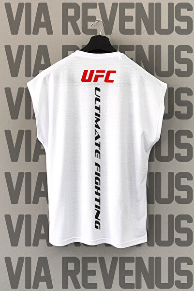 Vordevia Tricou sport cu mânecă zero cu imprimeu în față și în spate UFC
