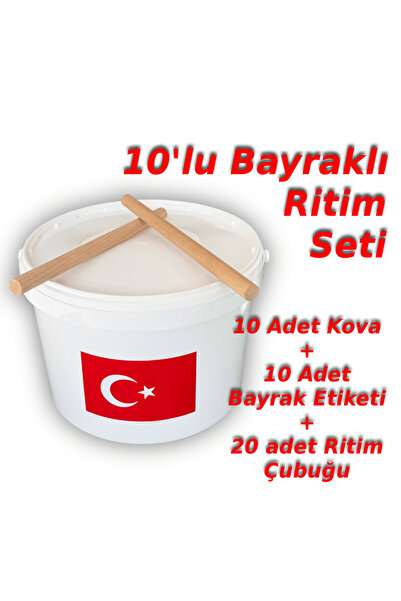 Decotone Okul Ritim Seti 10lu Set Bayraklı Ritim Kovası Gösteri Kovası Ritim ...