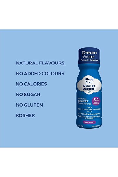 genernic Dream Water Sleep Shot Original - Single Bottle Sleep Aid with Melatonin 5mg, 2.5 Oz (74ml), Pack of