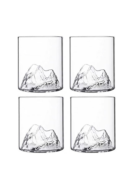 Choice4 مجموعة أكواب ويسكي غوانشان ثلاثية الأبعاد سعة 101-200 مل، 4 قطع، 5 أونصة، كوب كريستال شفاف مناسب لشرب الويسكي