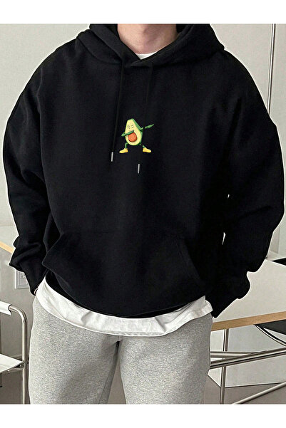 cc collection Ανδρικό φούτερ με κουκούλα με στάμπα αβοκάντο, μεγάλου μεγέθους...