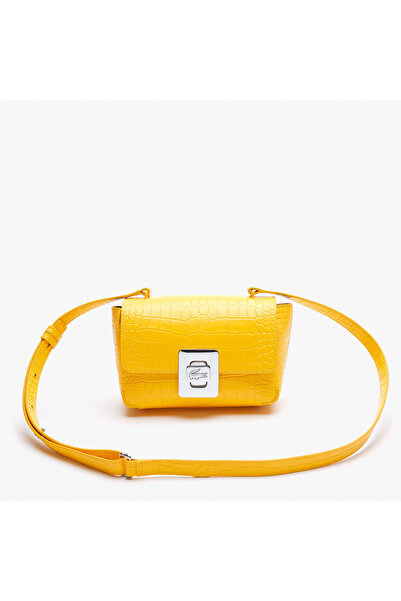 Lacoste حقيبة يد نسائية من الجلد المنقوش بمشبك معدني من أميليا