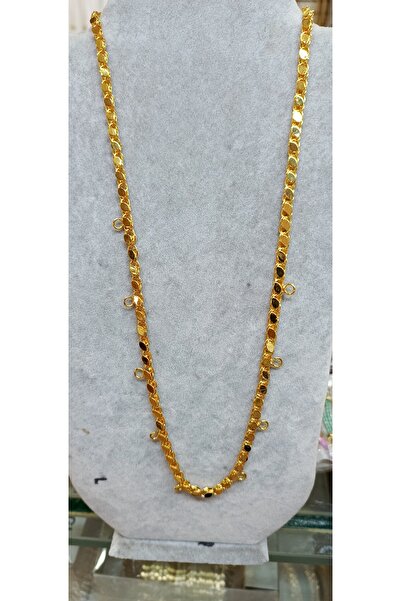 Nurtakı Pullu Halkalı Çeyrek ve Yarımlık Takılabilecek Altın Renk Kaplama Zinciri