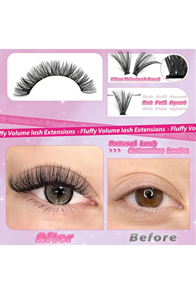 DIYEYELASH 120 Adet Takma Kirpik Küme Demeti Kirpik D Kıvrım İnce Tekli Kirpikler,Yeniden Kullanılabilir