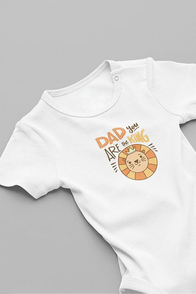 FORMİRA Organic 100% Cotton Dad You Are the King Father Printed Snap-On Baby ...