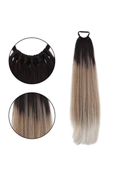 TAM TARZ Coada de cal cu cataramă din cauciuc - Maro / Brun Ombre Alb Platină...