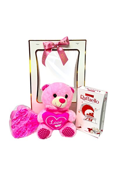 velve Πακέτο αγάπης, με αρκουδάκι 20cm, κουτί σε σχήμα καρδιάς με σαπουνένια ...