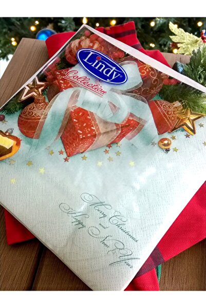 LİNDY Pachet de 20 șervețele de hârtie tematice de Anul Nou – „Crăciun ferici...