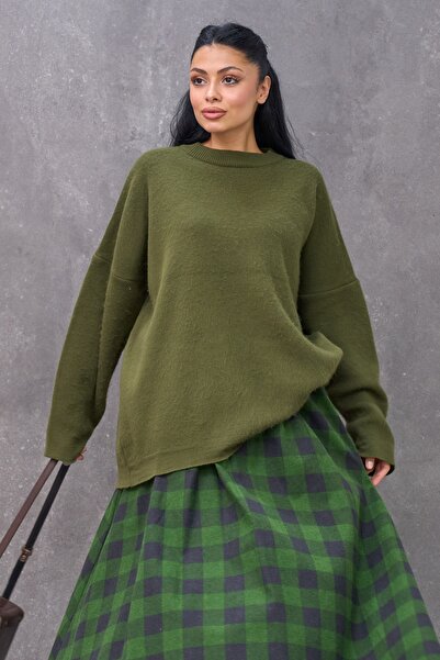 KÜÇÜĞÜM BUTİK Хакі зелений трикотажний светр