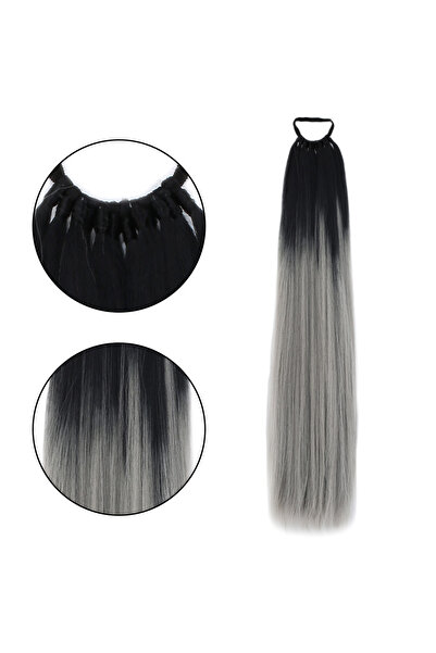 TAM TARZ Coada de cal elastică dreaptă - negru gri Ombre