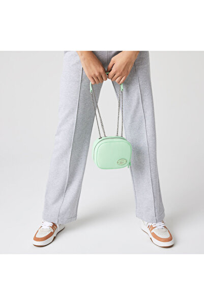 Lacoste Small Square Grained Leather Crossover Bag