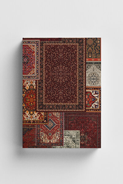 Bi Dünya Haber Ethnic Collage Series 2 - Burgundy Dotted Notebook