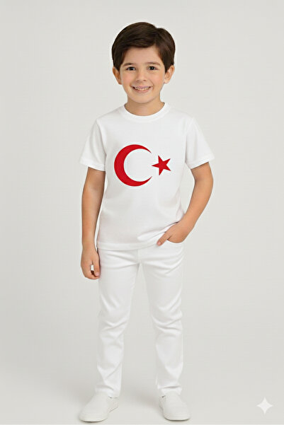 Nacar Çocuk Unisex Kısa Kol Türk Bayrağı Baskılı T-shirt (yalnızca Tshirt)29 ...