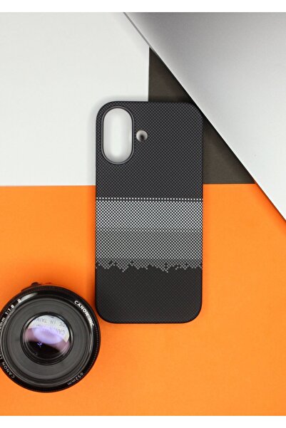 Knit İphone 17 Kılıf Karbon Kaplama Kevlar Premium Telefon Kapak