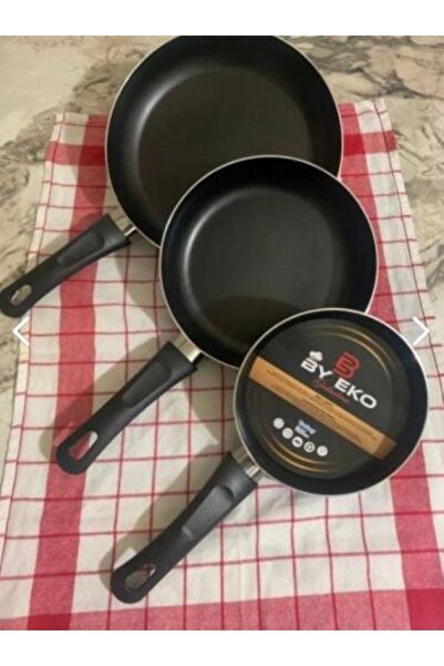 sweenhome طقم مقلاة تيفلون غير قابلة للالتصاق ومقاومة للحريق مكون من 3 قطع