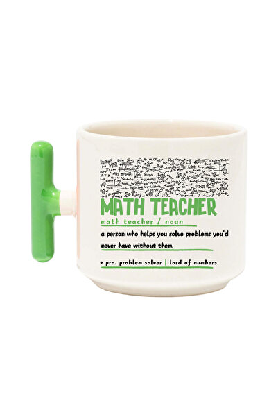qoeuyl boutique Math Teacher - Dictionary Definition - Math Teacher Noun Printed t Handle Latte Cup Mug