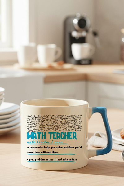 qoeuyl boutique Math Teacher Noun Printed Fun Lightweight Ceramic Mug Cup Special for Math Teachers