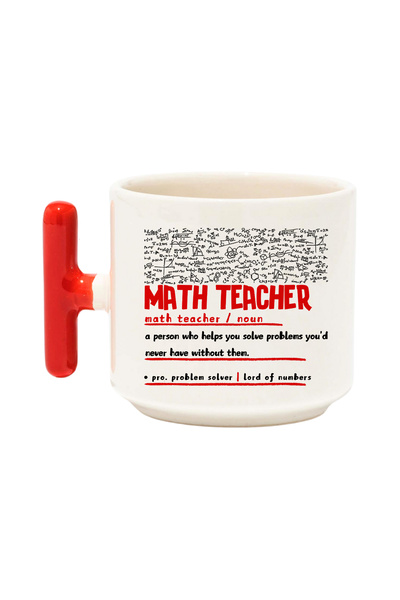 qoeuyl boutique Math Teacher - Dictionary Definition - Math Teacher Noun Printed t Handle Latte Cup Mug