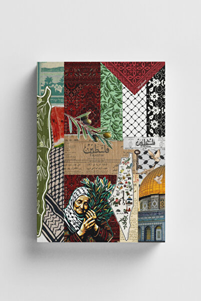 Bi Dünya Haber Palestine Collage Dotted Notebook