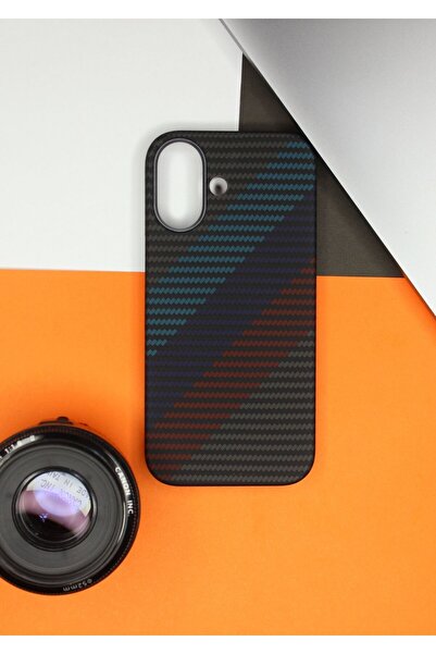 Knit İphone 17 Kılıf Karbon Kaplama Kevlar Premium Telefon Kapak