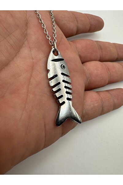 Herşey Nota Unisex Necklace with Fish Bone Figure – Alternative, Modern and Original Design