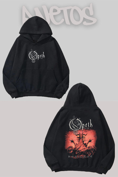 Anetos سويت شيرت مطبوع من الأمام والخلف باللون الأسود من Opeth 5 Design