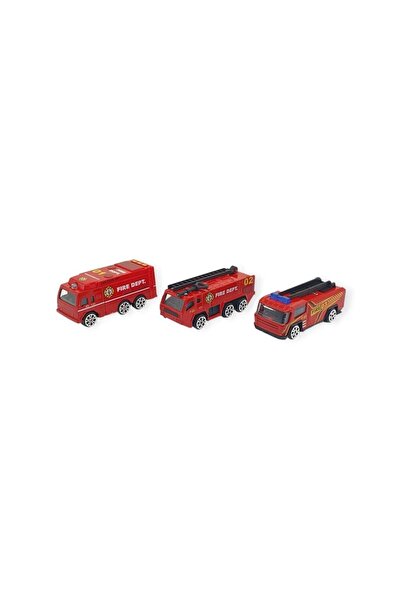 Budi 3-Piece Construction Vehicles Road Set - Die Cast - Ds044 - Fire Department (Lisinya)