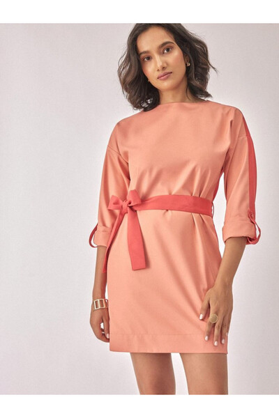 The Label Life Colorblock Belted Shift Dress