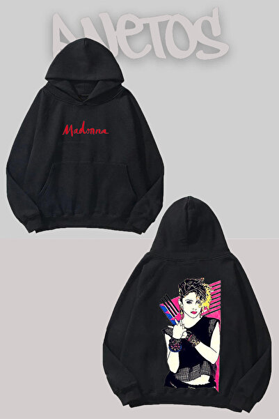 Anetos Madonna 4 Design Negru Față Spate cu imprimeu Swea tricou