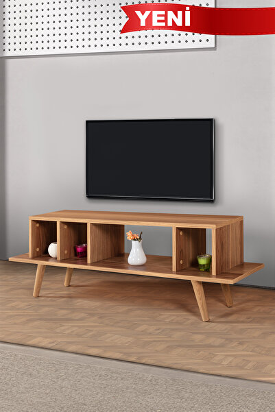 Evmo Home 3349 Tire 130 Cm ( AHŞAP AYAKLI ) TV Ünitesi , Söğüt , Tv Sehpası