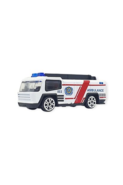 Genel Markalar 3'lü İş Makinaları Road Seti - Die Cast - DS044 - Ambulans