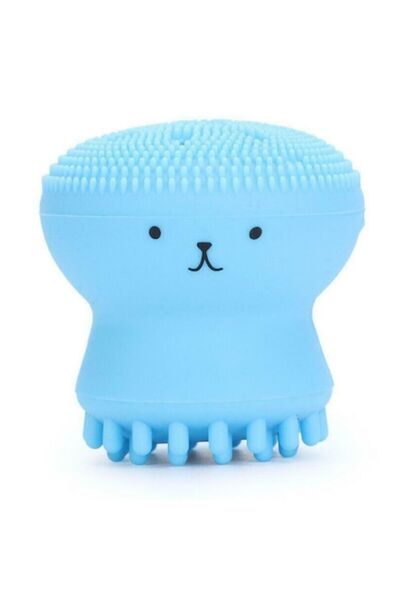 NEO ™ Octopus Silicone Facial Cleansing & Exfoliating Brush with Sponge - Light Blue