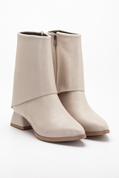 ALFHA ESLEM CİLT KADIN KALIN TOPUKLU SİVRİ BURUN BOT BOT