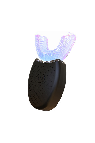 Choice3 فرشاة أسنان سوداء على شكل حرف U، رأس سيليكون ذكي بزاوية 360 درجة، فرشاة أسنان كهربائية صوتية