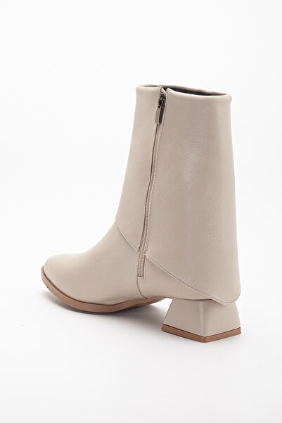 ALFHA ESLEM CİLT KADIN KALIN TOPUKLU SİVRİ BURUN BOT BOT