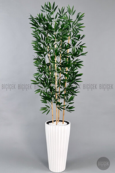 BİÇİÇEK Yapay Bambu ve Benjamin 4 dal Yoğun Yapraklı 180 cm